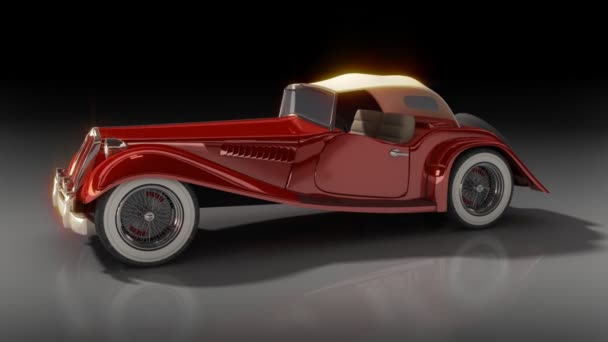 Vintage red car  - Záběry, video
