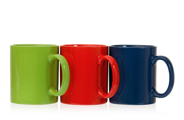 Kaffeetassen in drei Farben - Foto, Bild