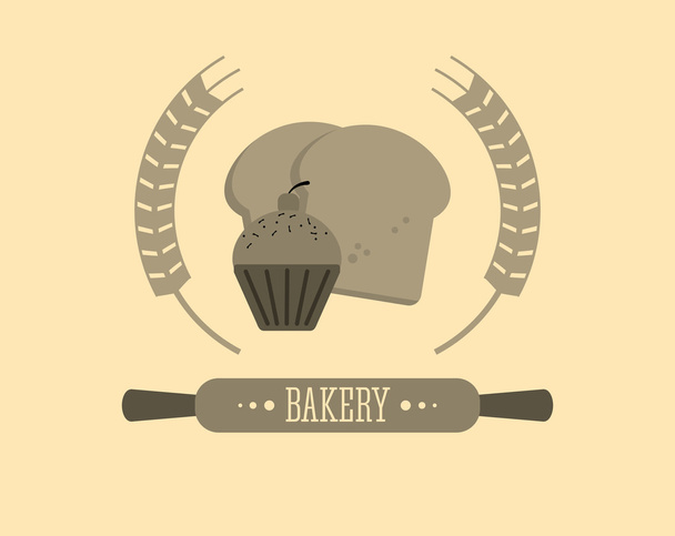 bakery related emblem image - Διάνυσμα, εικόνα