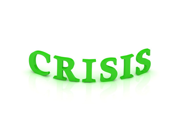 CRISIS sign with green word - Fotó, kép