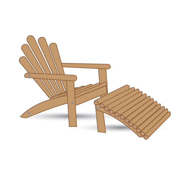drewniane krzesło ogrodowe - Wektor, obraz