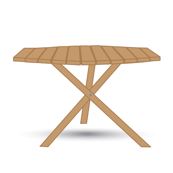 ξύλινο τραπέζι κήπου - Διάνυσμα, εικόνα