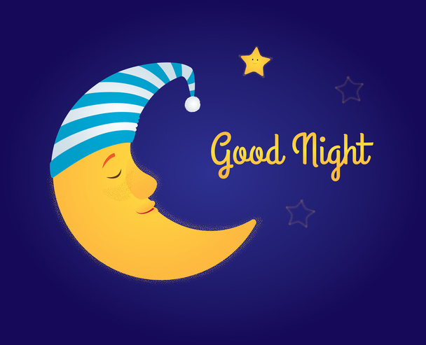 moon and stars good night - Διάνυσμα, εικόνα