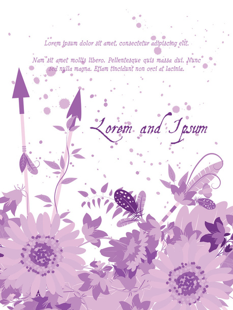 Tarjeta de felicitación floral - Vector, imagen