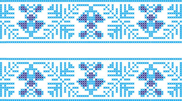 Embroidered pattern on transparent background - Vector, Image
