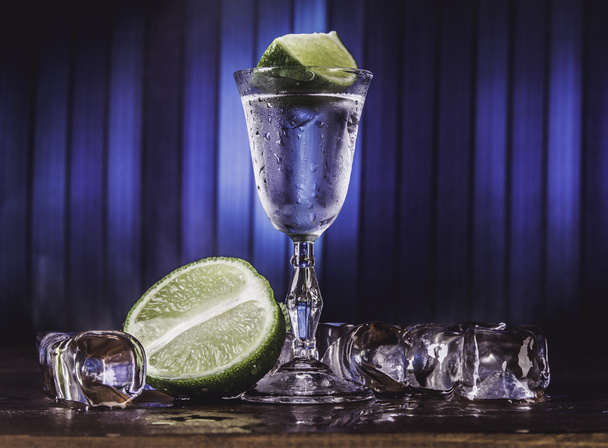 Alcohol glass set with background - Foto, Imagen