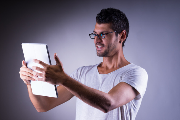 young male executive using digital tablet - Fotoğraf, Görsel