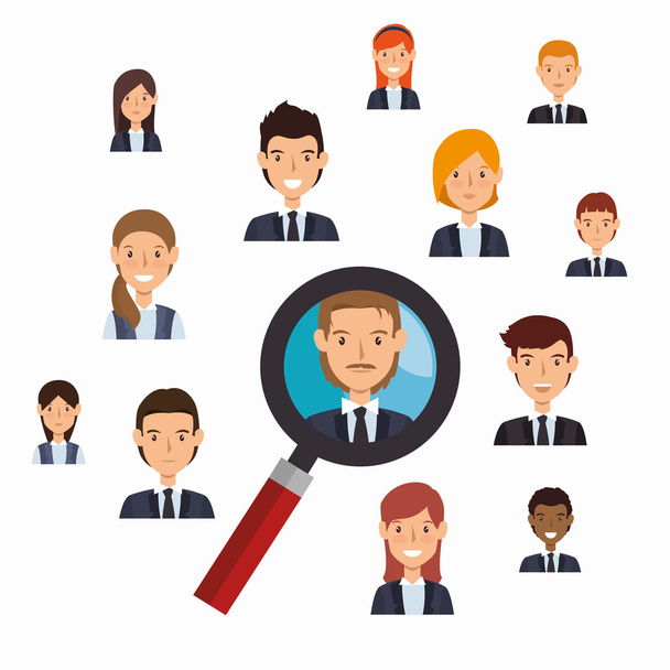 search human resources recruit design isolated - Vector, Image