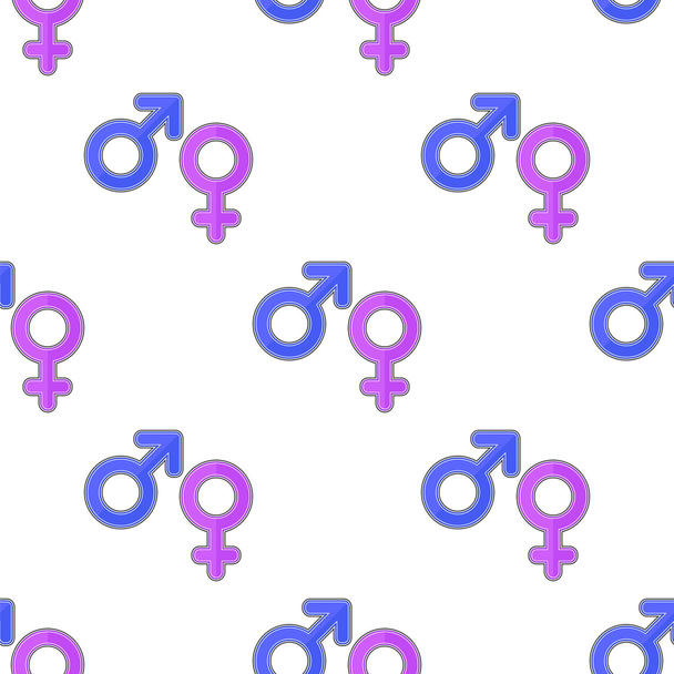 Vrouwelijke mannelijke symbolen naadloze patroon - Foto, afbeelding