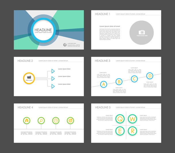 Set farbiger Infografik-Elemente für Präsentationsvorlagen.  - Vektor, Bild