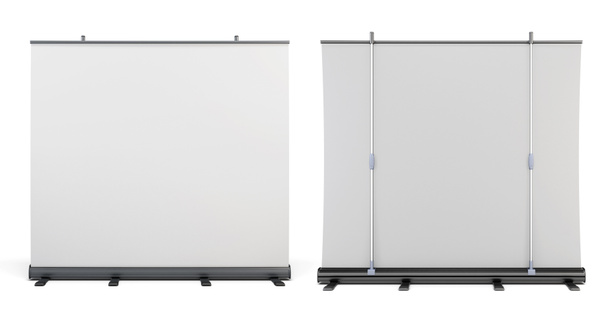 Front view and rear view of the portable screens for presentatio - Photo, Image
