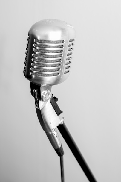 Vintage microphone on white background - Photo, Image
