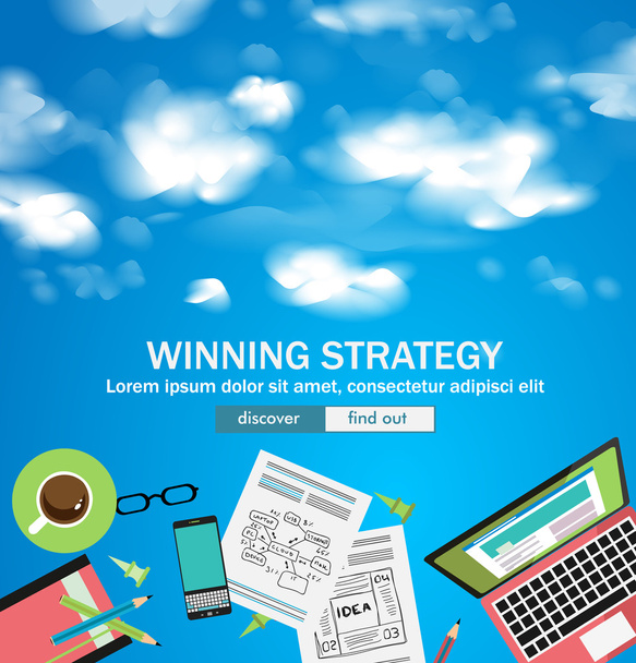 Стратегия победы в бизнес-концепции
 - Вектор,изображение
