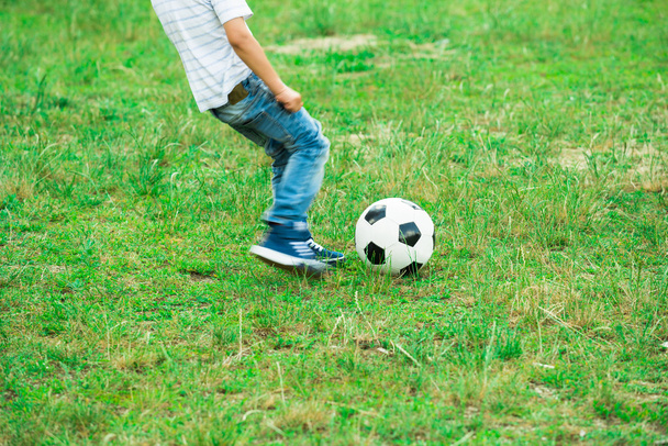 Boy Playing With Soccer Ball - Fotografie, Obrázek