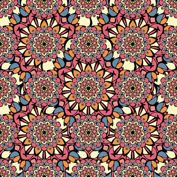 Elegant seamless pattern with Mandala-like elements - Vector, afbeelding