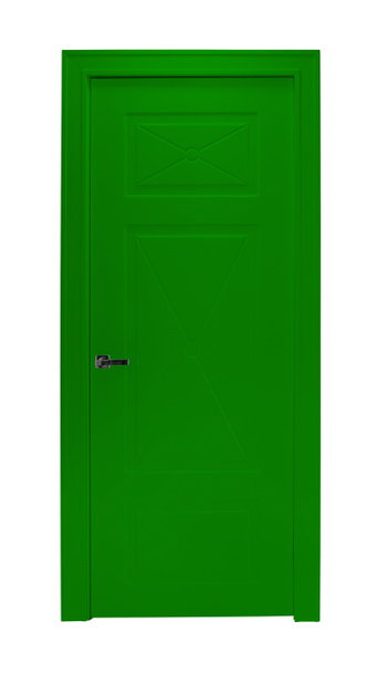 Zöld szoba ajtó elszigetelt - Fotó, kép