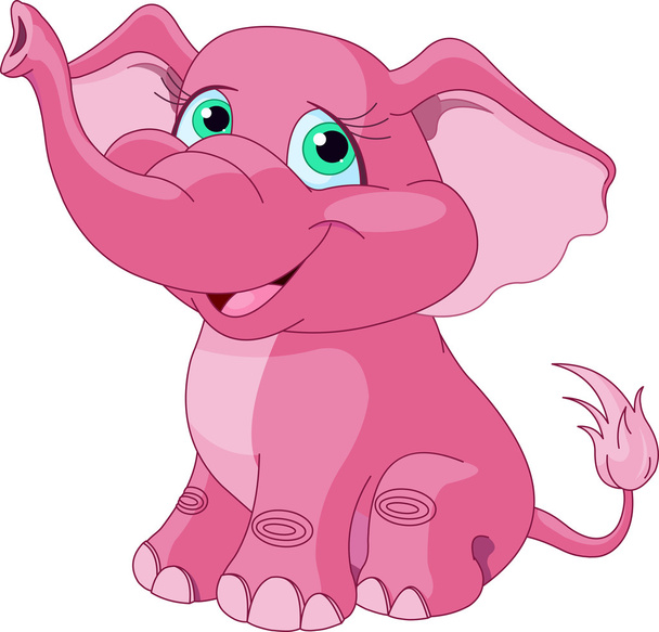 Pink elephant - Διάνυσμα, εικόνα