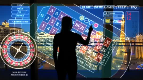 Female live betting Las Vegas casino  - Footage, Video