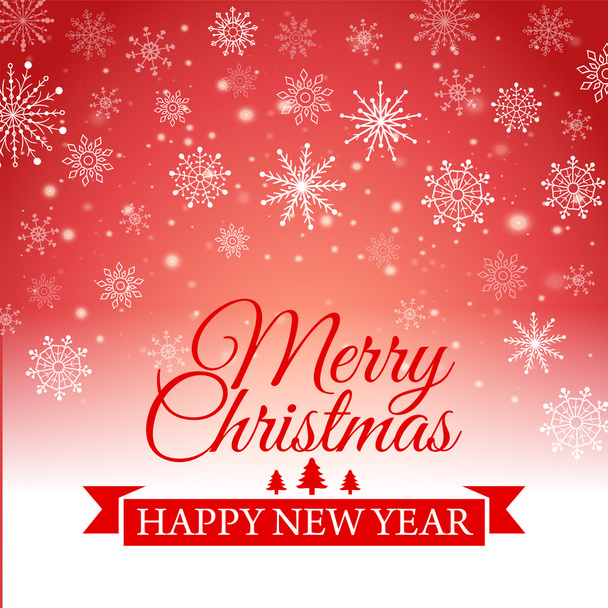 Happy New Year and Merry Christmas e-card. Vector illustration. - Vector, Imagen
