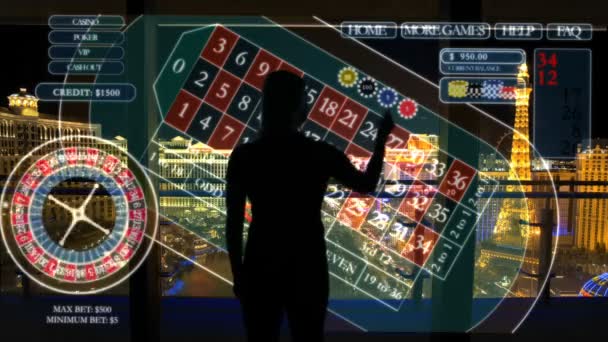 Female online gambling casino - Footage, Video