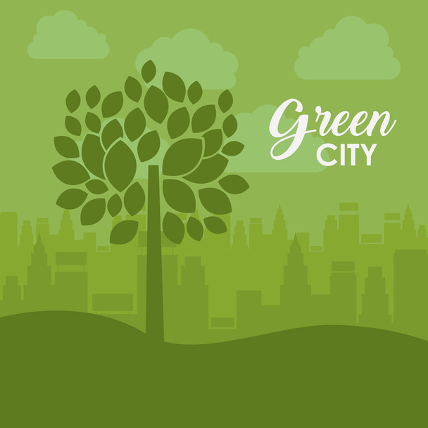 Ökologische und grüne Stadtgestaltung - Vektor, Bild