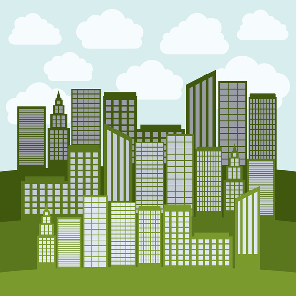 エコとかグリーンの都市デザイン - ベクター画像