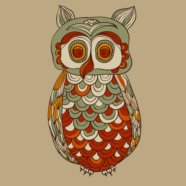 Vector Bizarre Funky Owl - Vektor, obrázek