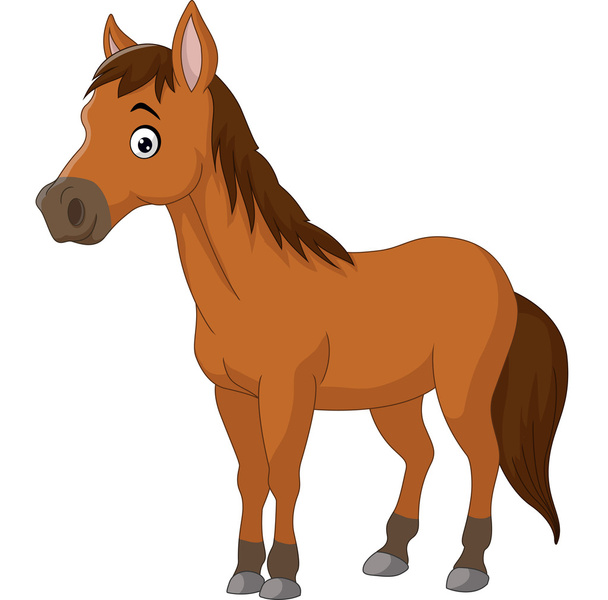 Cute horse cartoon - Vector, Image
