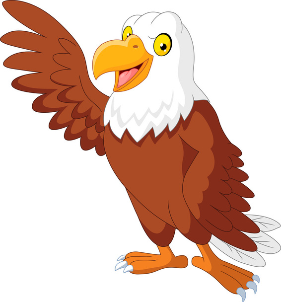 Águila de dibujos animados ondeando
 - Vector, Imagen
