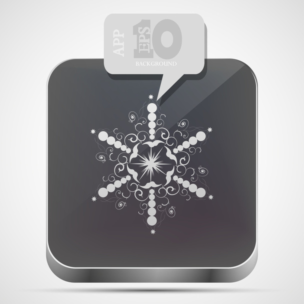 νιφάδα χιονιού app εικονίδιο του φορέα με γκρι φούσκα ομιλία. EPS 10 - Διάνυσμα, εικόνα