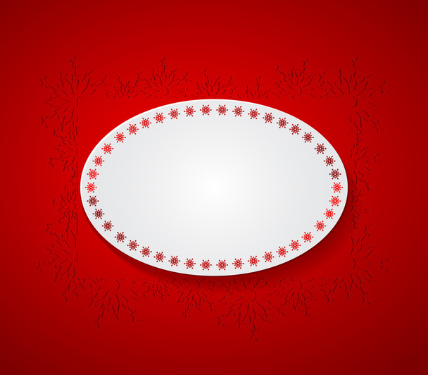 Red Christmas background with snowflakes.  - Vector, Image
