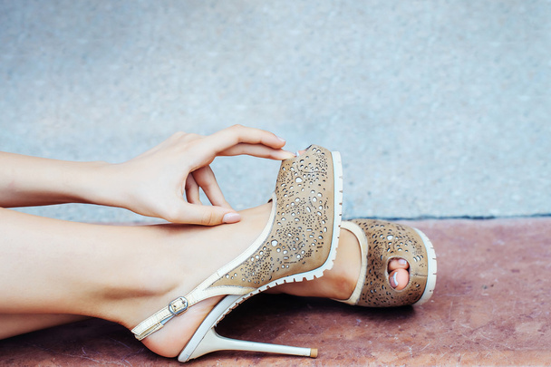 beige female shoes - Foto, Imagen