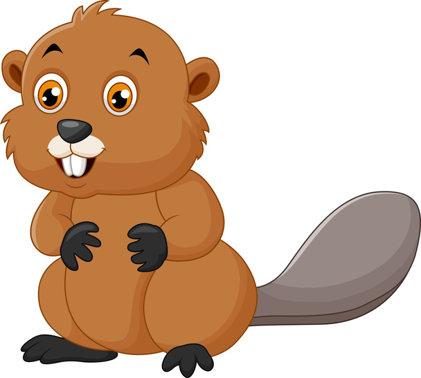 Illustration of a beaver on a white background - Vector, Image