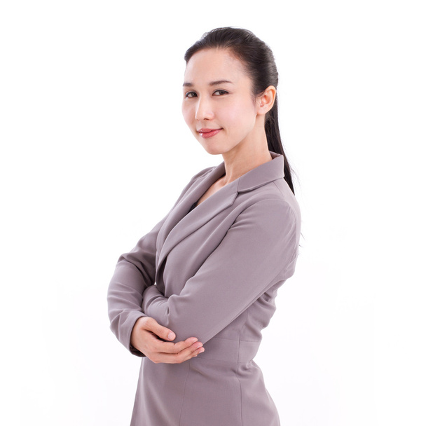 lachende, blije, vertrouwen vrouwelijke business executive portret - Foto, afbeelding