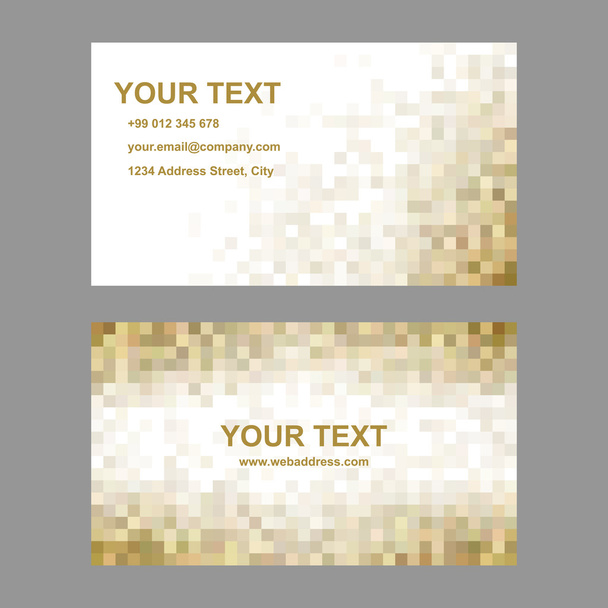 Brown mosaic business card template design - Vector, Image