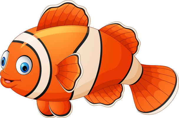 Симпатичная рыбная поза клоуна
 - Вектор,изображение