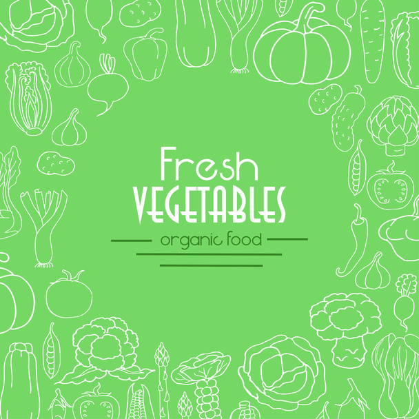Vector background with stylish vegetables - Вектор,изображение