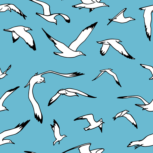 Sea gulls pattern - Вектор, зображення