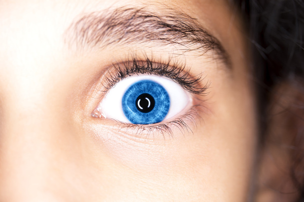 Macro Ritratto ravvicinato di giovani ragazze occhi blu
. - Foto, immagini