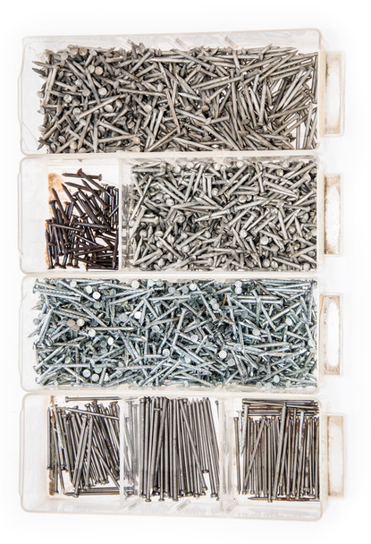 Set of Screws and Nails on white - Fotografie, Obrázek