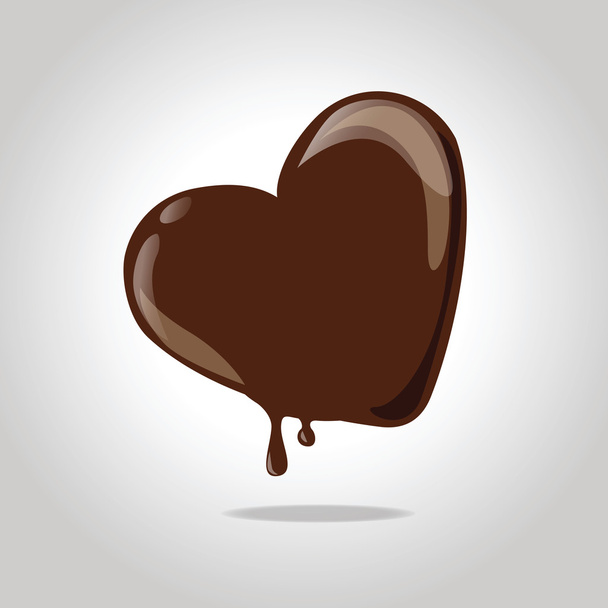 Melting chocolate heart. - Vector, imagen