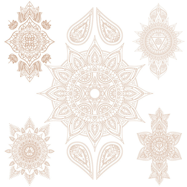 Oriental Mandala Set and Elements. Vector - Vector, Imagen