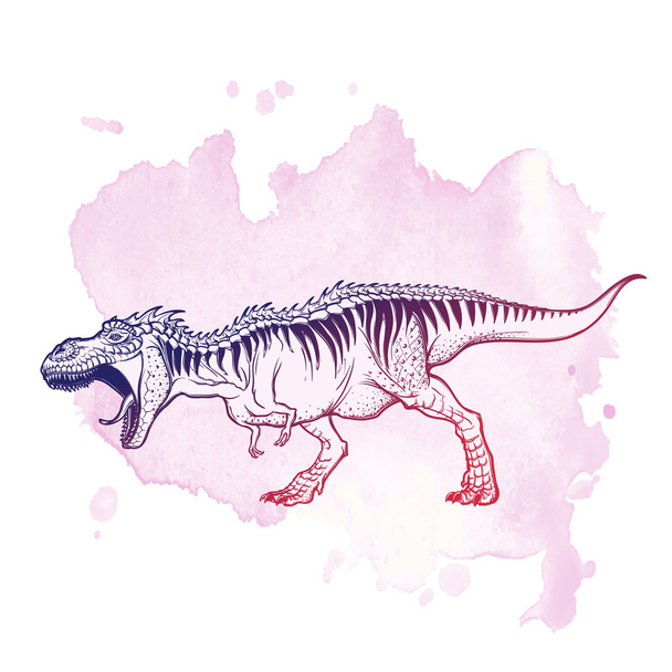Tyrannosaurus brullende op Grunge achtergrond - Vector, afbeelding