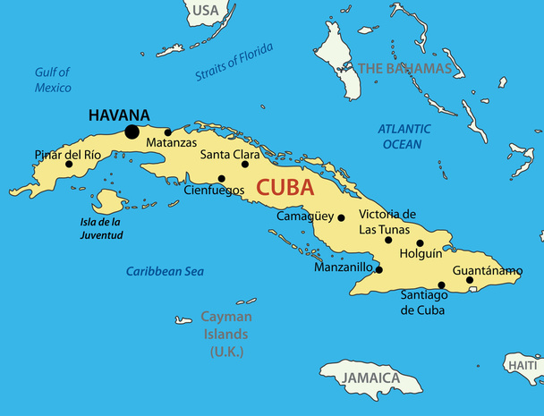 Республіки куба - вектор карта - Вектор, зображення