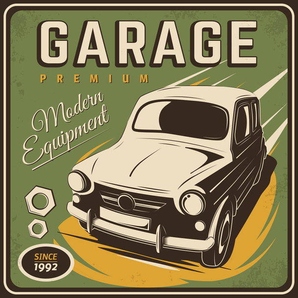 Vintage poster, auto repair. - Vector, Image