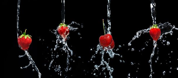 Strawberry&cherry - Fotoğraf, Görsel