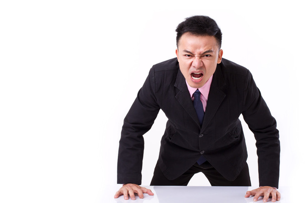 angry businessman shouting, screaming, looking at you - Photo, Image