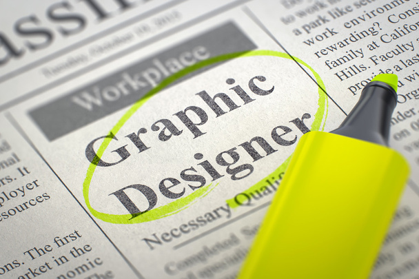 Graphic Designer Join Our Team. 3D Render. - Photo, Image