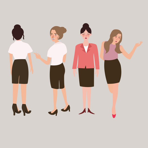 business woman standing isolated female full body - Vector, Image