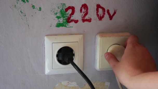 Plugging and sticking a plug into a socket - Footage, Video